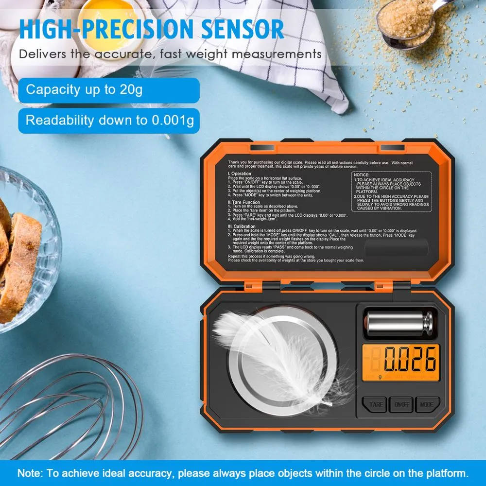 0.001g - 20g Portable Digital Pocket Scale With Calibration Weight
