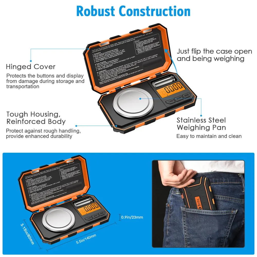 0.001g - 20g Portable Digital Pocket Scale With Calibration Weight