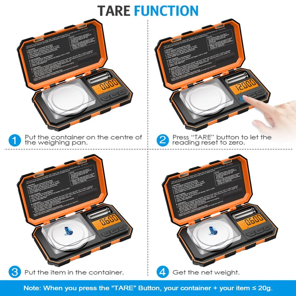 0.001g - 20g Portable Digital Pocket Scale With Calibration Weight