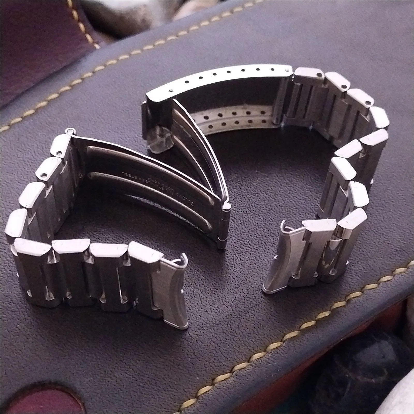 19mm 18mm Bulova Solid-Link Stainless Steel Unused 1970s Vintage Watch Band