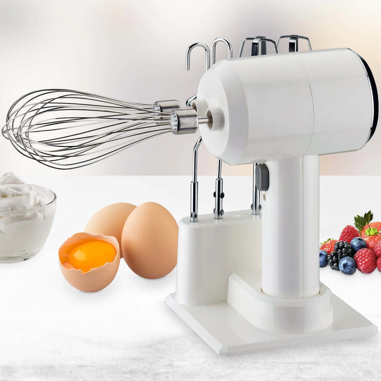 20cm Cordless Hand Mixer | With Stand | For Home Cooking & Baking
