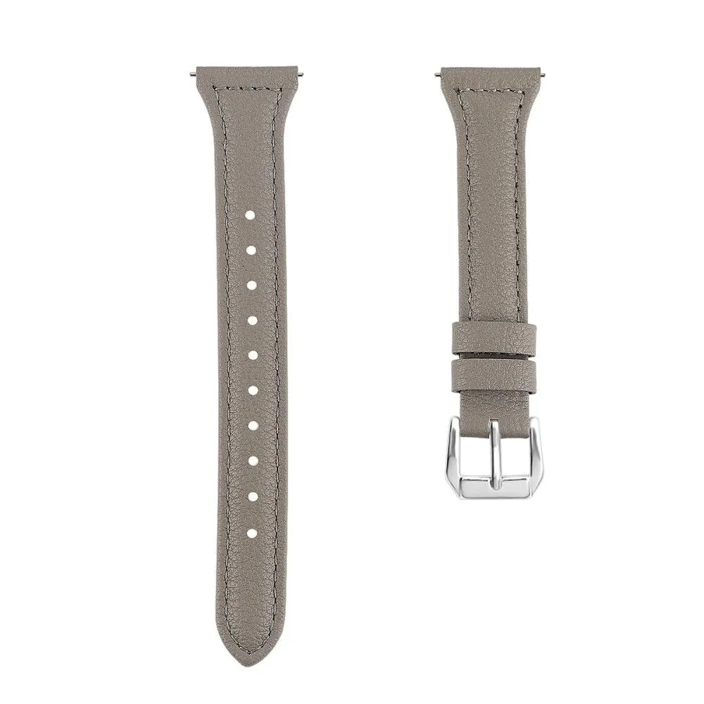 20mm Universal simple genuine leather watch strap with - Lizard Texture / Grey