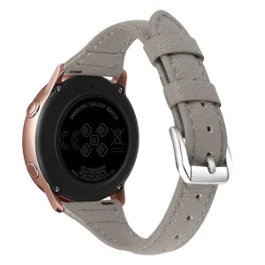 20mm Universal simple genuine leather watch strap with - Lizard Texture / Grey