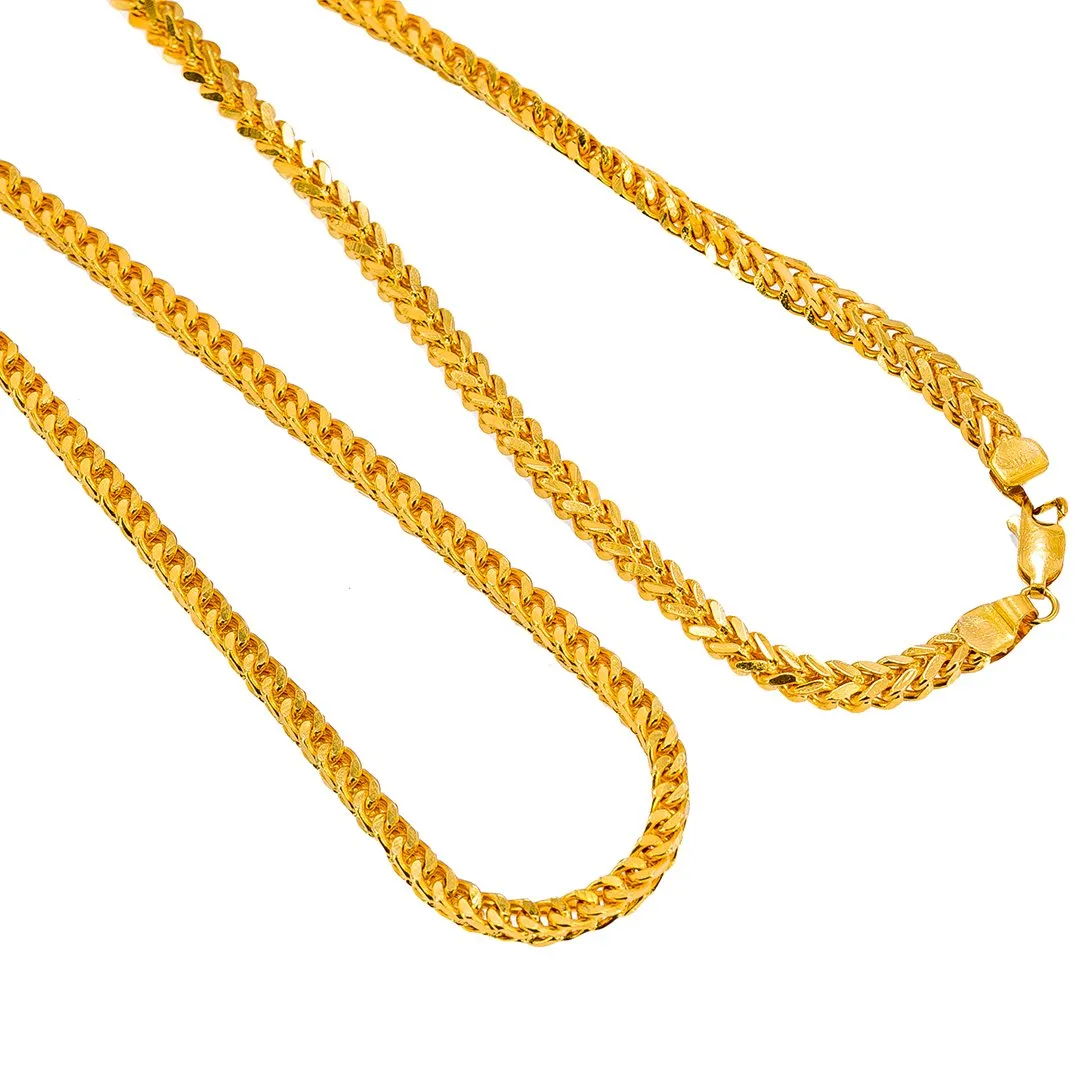 22K Yellow Gold Wheat Link Chain, 55.3 gm