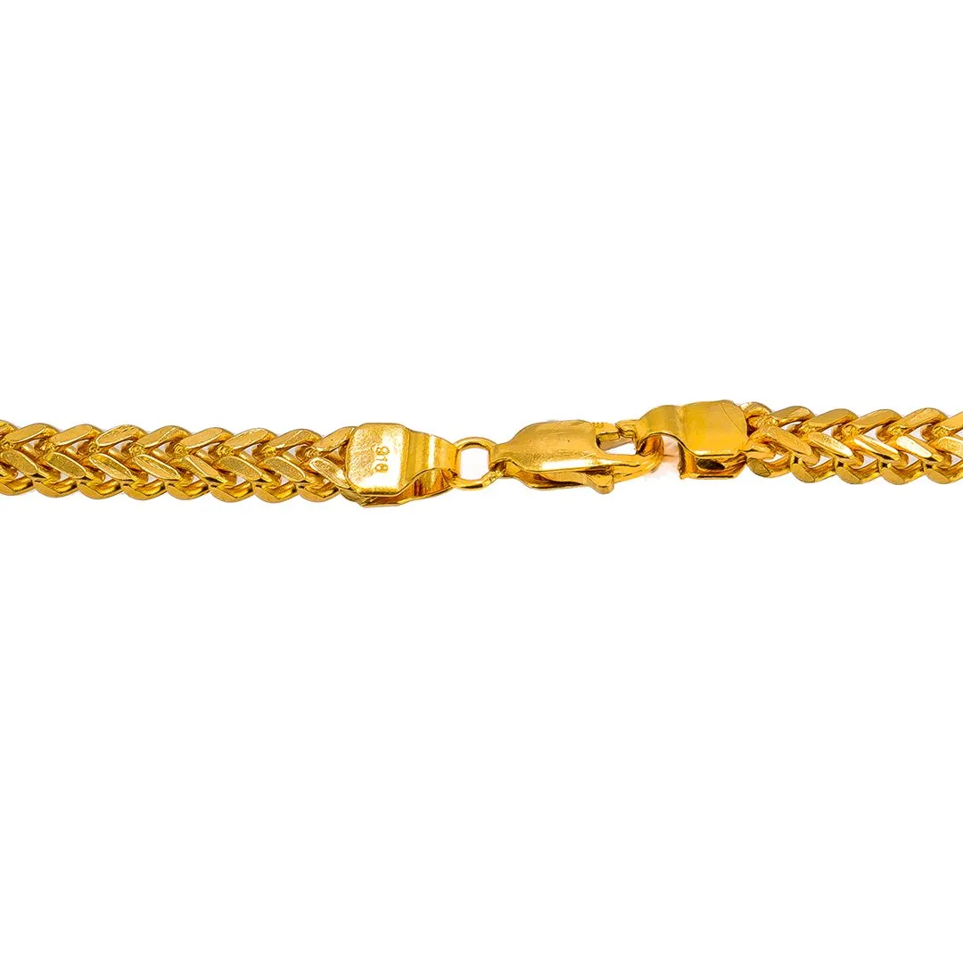 22K Yellow Gold Wheat Link Chain, 55.3 gm