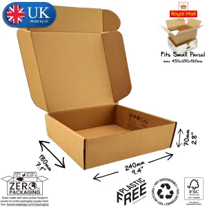 24x18x7cm Cardboard Postal Box