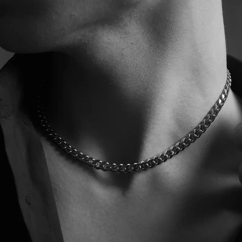 5mm Stainless Steel Men Necklace Chain 14-40" inches, Black, 5mm