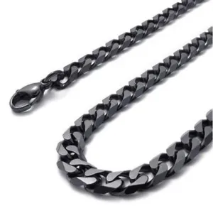 5mm Stainless Steel Men Necklace Chain 14-40" inches, Black, 5mm