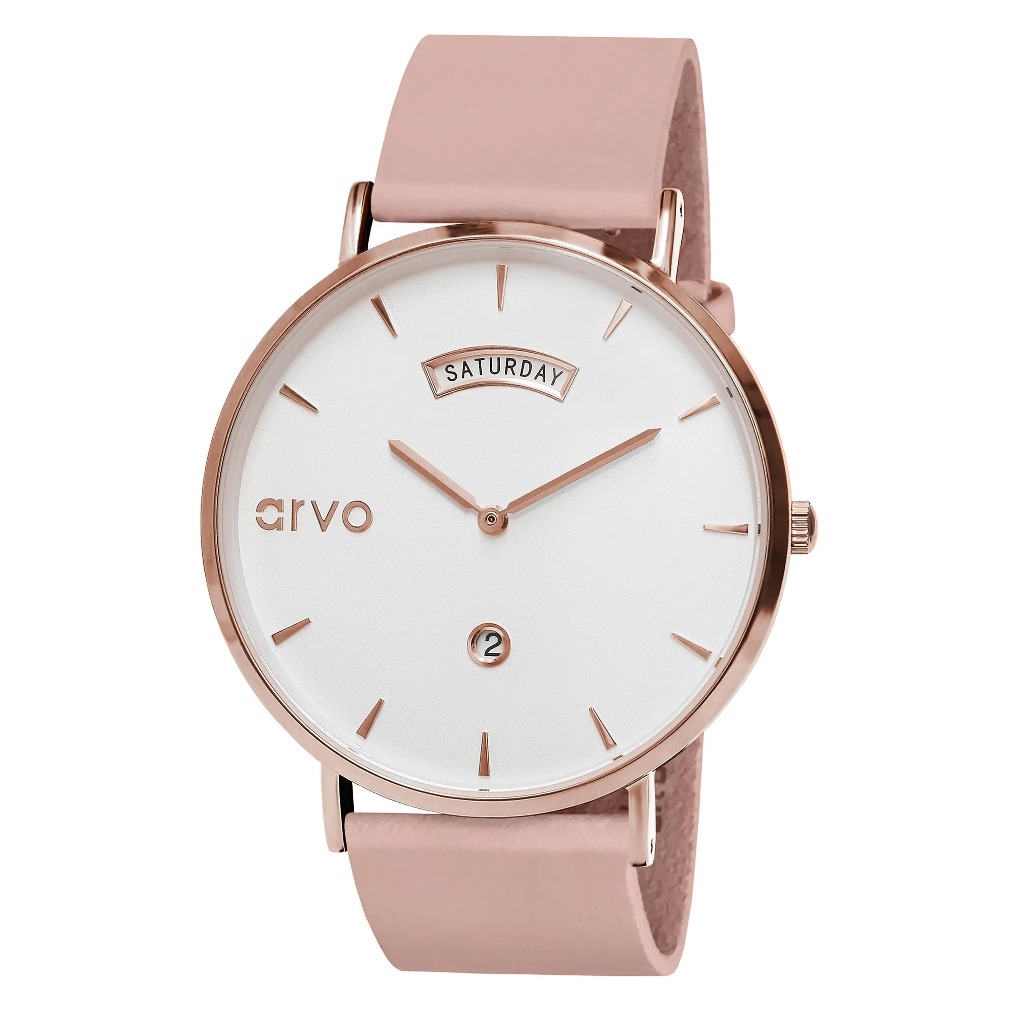 Arvo Awristacrat Watch - Rose - Blush Leather