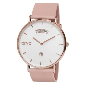 Arvo Awristacrat Watch - Rose - Blush Leather
