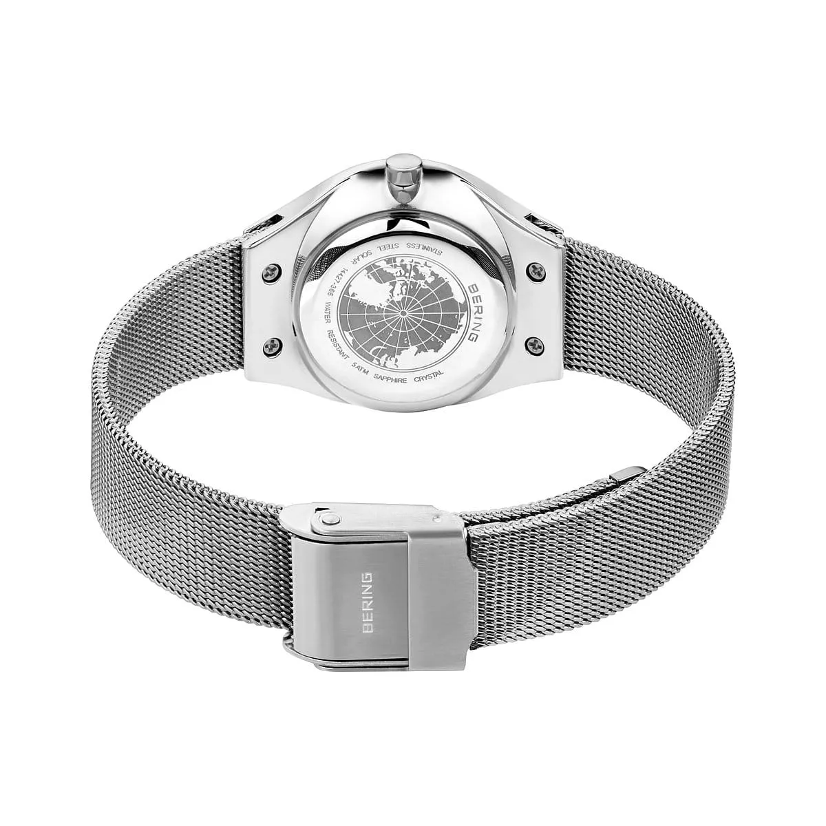 Bering Solar Stainless Steel Mesh Slim Ladies Watch