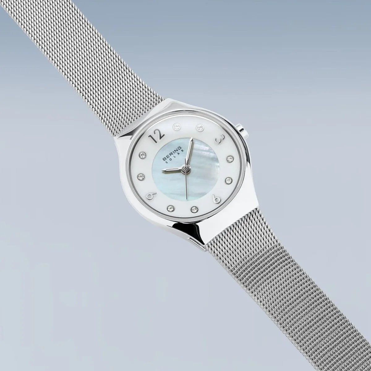 Bering Solar Stainless Steel Mesh Slim Ladies Watch