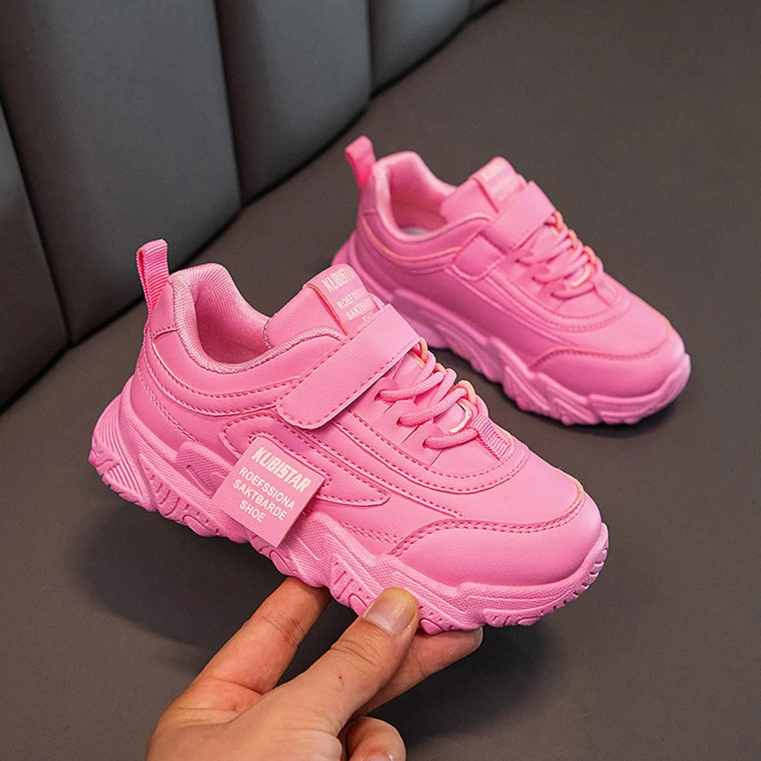 Boys Girls Basketball Shoes Kids Athletic Running Walking Shoes Lace-up Non-Slip Soft Tennis Sport Active Sneaker