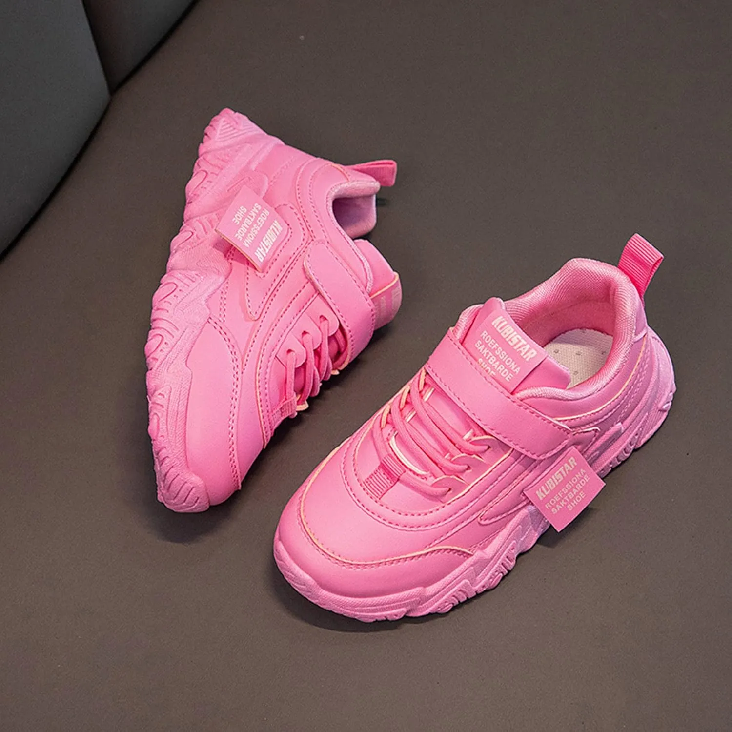 Boys Girls Basketball Shoes Kids Athletic Running Walking Shoes Lace-up Non-Slip Soft Tennis Sport Active Sneaker