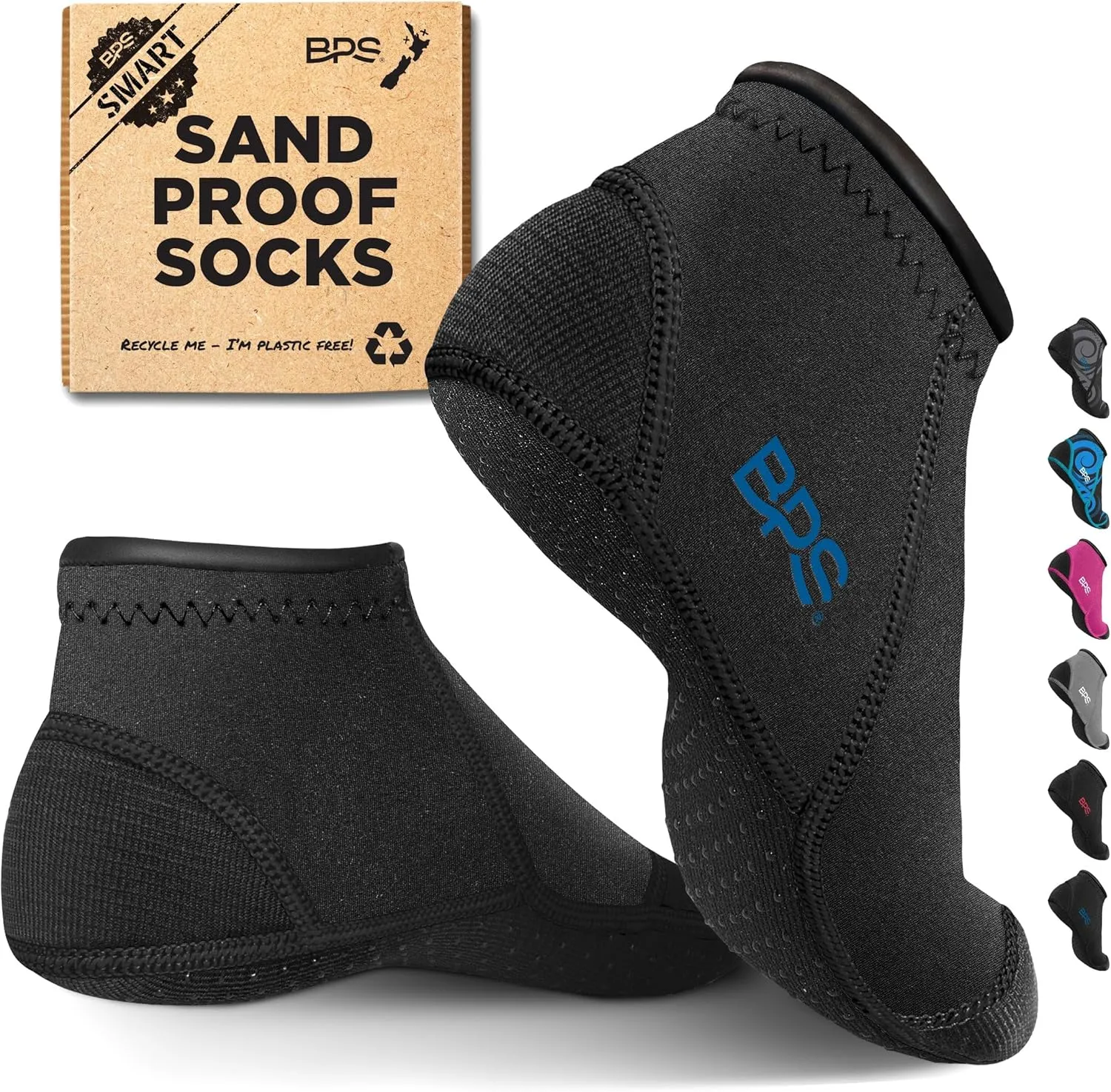 BPS Smart Neoprene Socks 3mm Water Socks Sand Proof Wetsuit Booties for Beach Volleyball Sand Soccer Water Sports