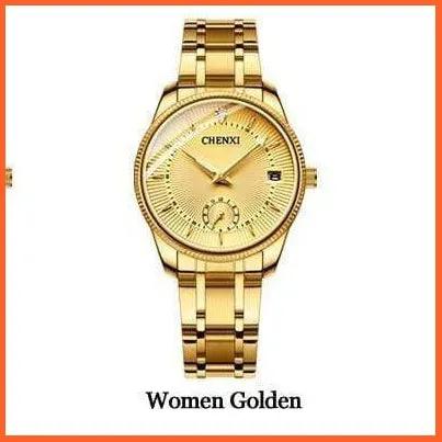 Branded Luxury Gold Wrist Watch Men Women Quartz Wristwatch For Couples | Casual Fashion Stainless Steel Watches