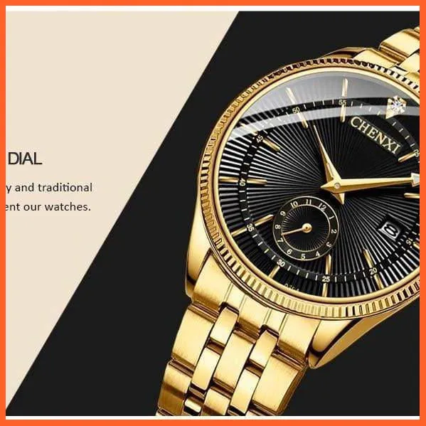 Branded Luxury Gold Wrist Watch Men Women Quartz Wristwatch For Couples | Casual Fashion Stainless Steel Watches