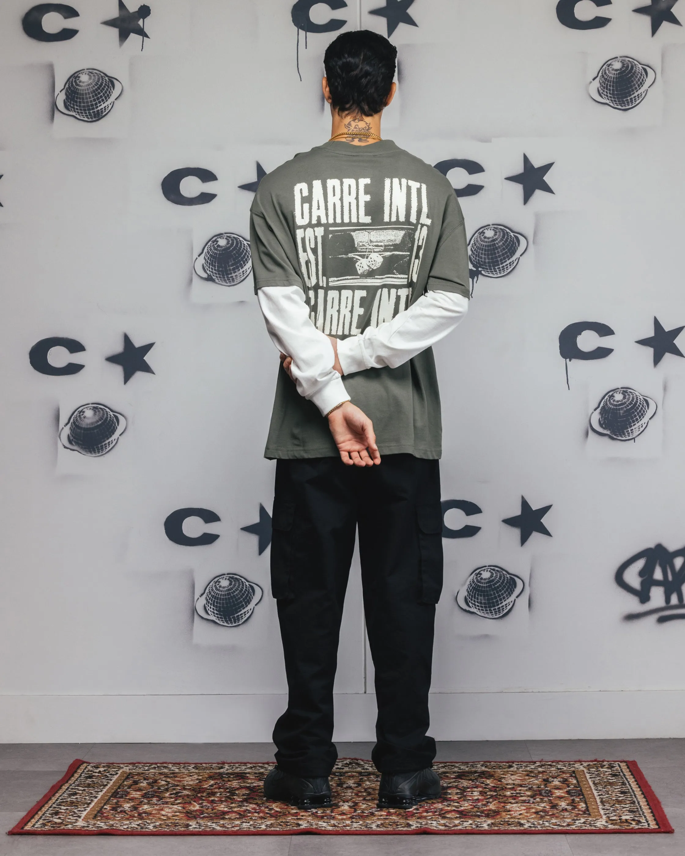 Carre Rear Vision Long Sleeve T-Shirt Green/White