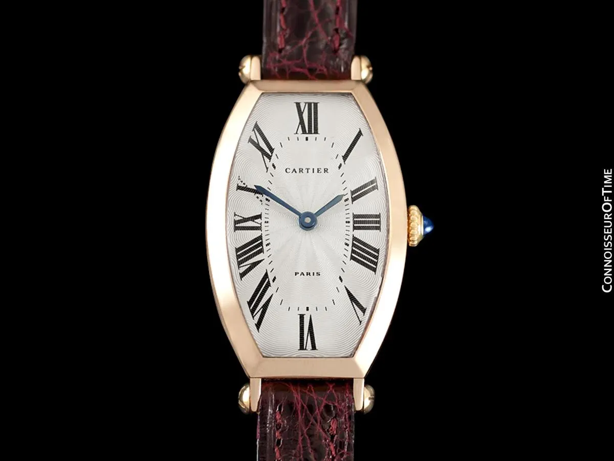 Cartier Tonneau Ladies Mechanical Handwound Watch - 18K Rose Gold