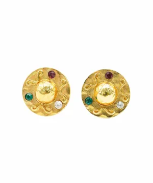 CELINE Earring metal Gold Auth ar12468 DBXS1662