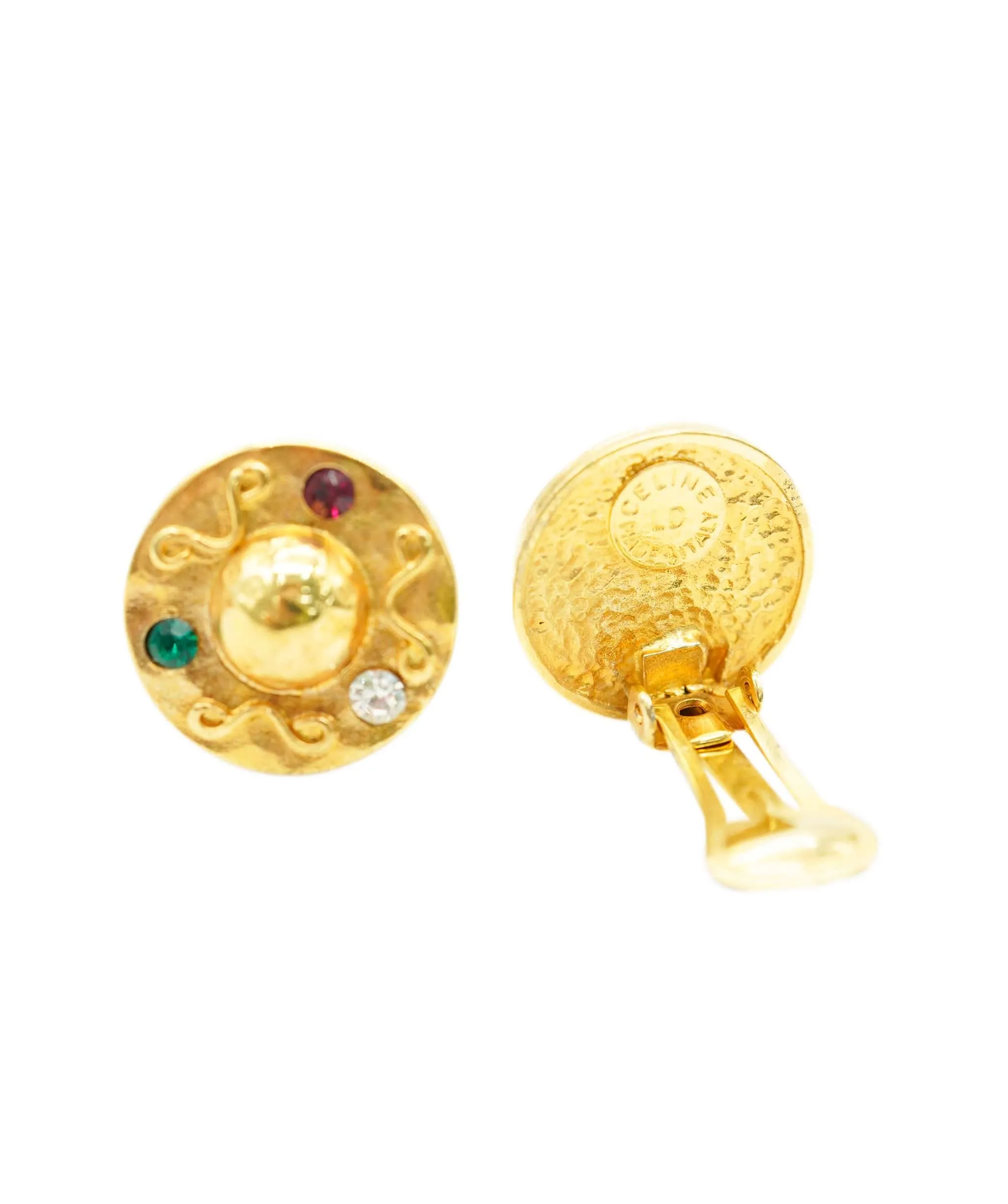 CELINE Earring metal Gold Auth ar12468 DBXS1662