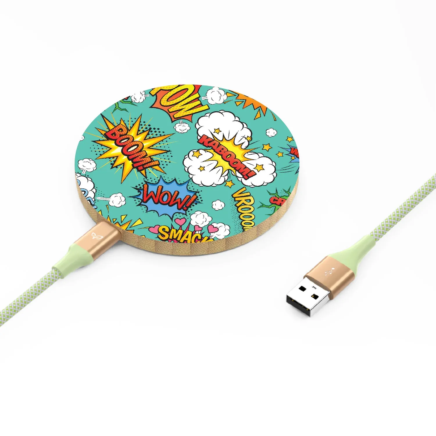 Comic Zap - Bamboo Wireless Charger