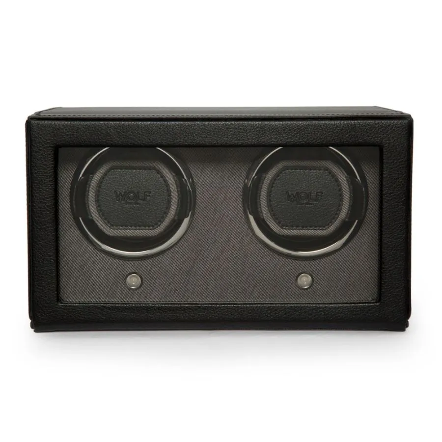 Cub Double Watch Winder with Cover in Black