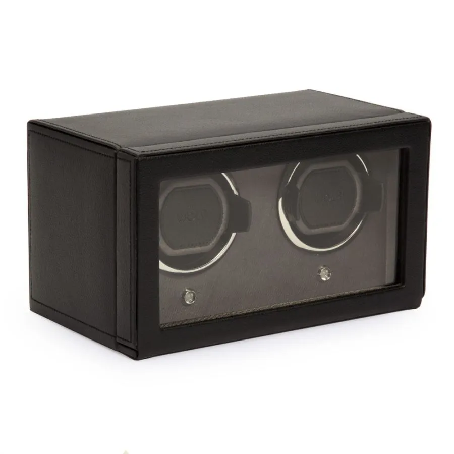 Cub Double Watch Winder with Cover in Black