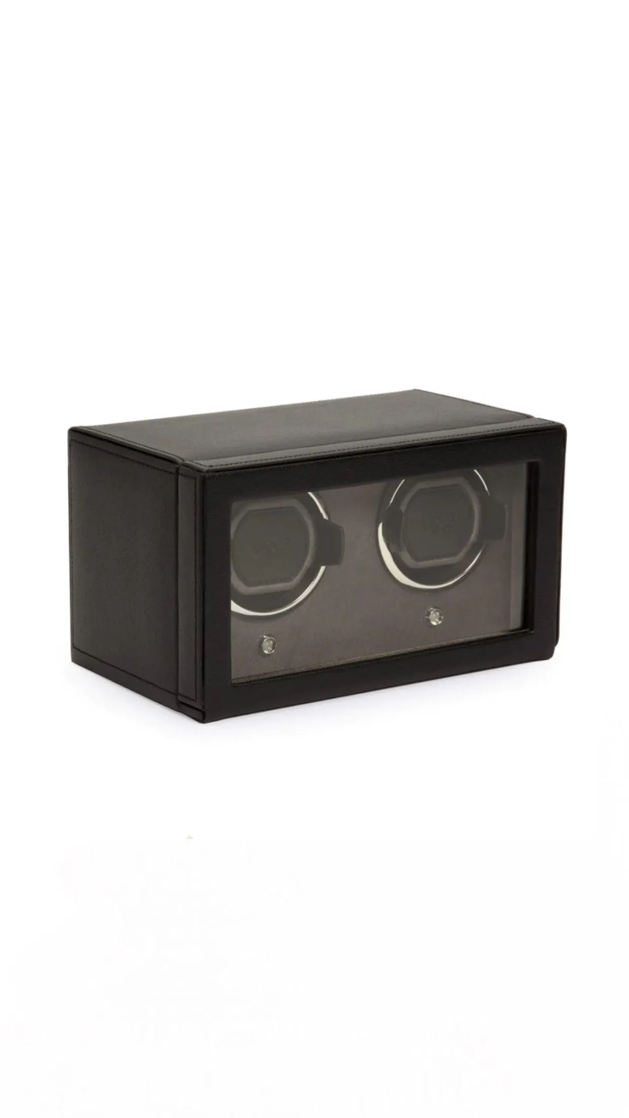Cub Double Watch Winder with Cover in Black