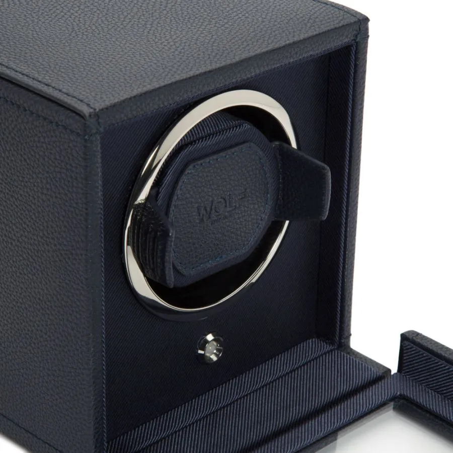 Cub Single Watch Winder with Cover in Navy