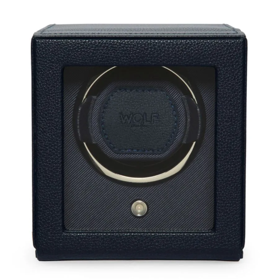 Cub Single Watch Winder with Cover in Navy
