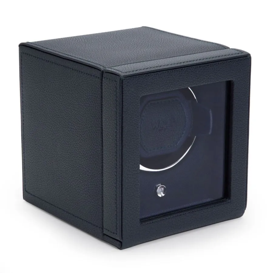 Cub Single Watch Winder with Cover in Navy