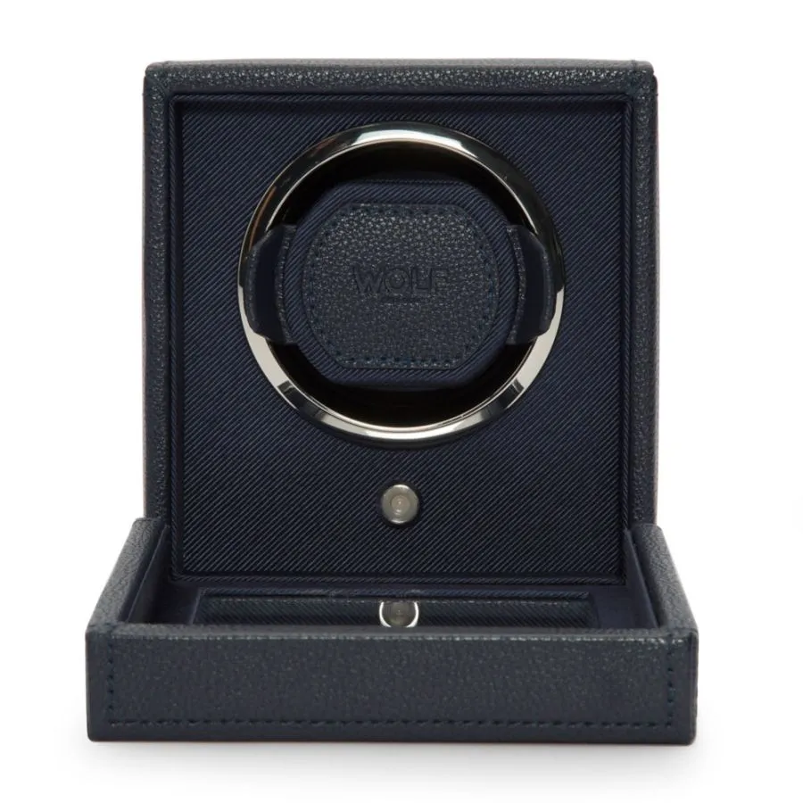 Cub Single Watch Winder with Cover in Navy