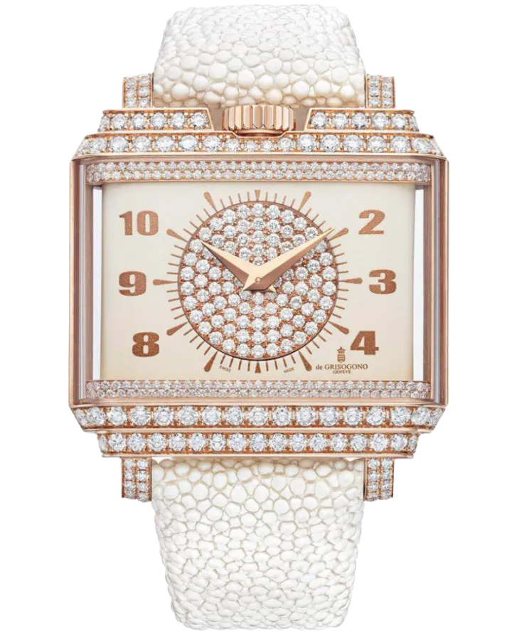 De Grisogono New Retro 18K Rose Gold & Diamonds Ladies Watch