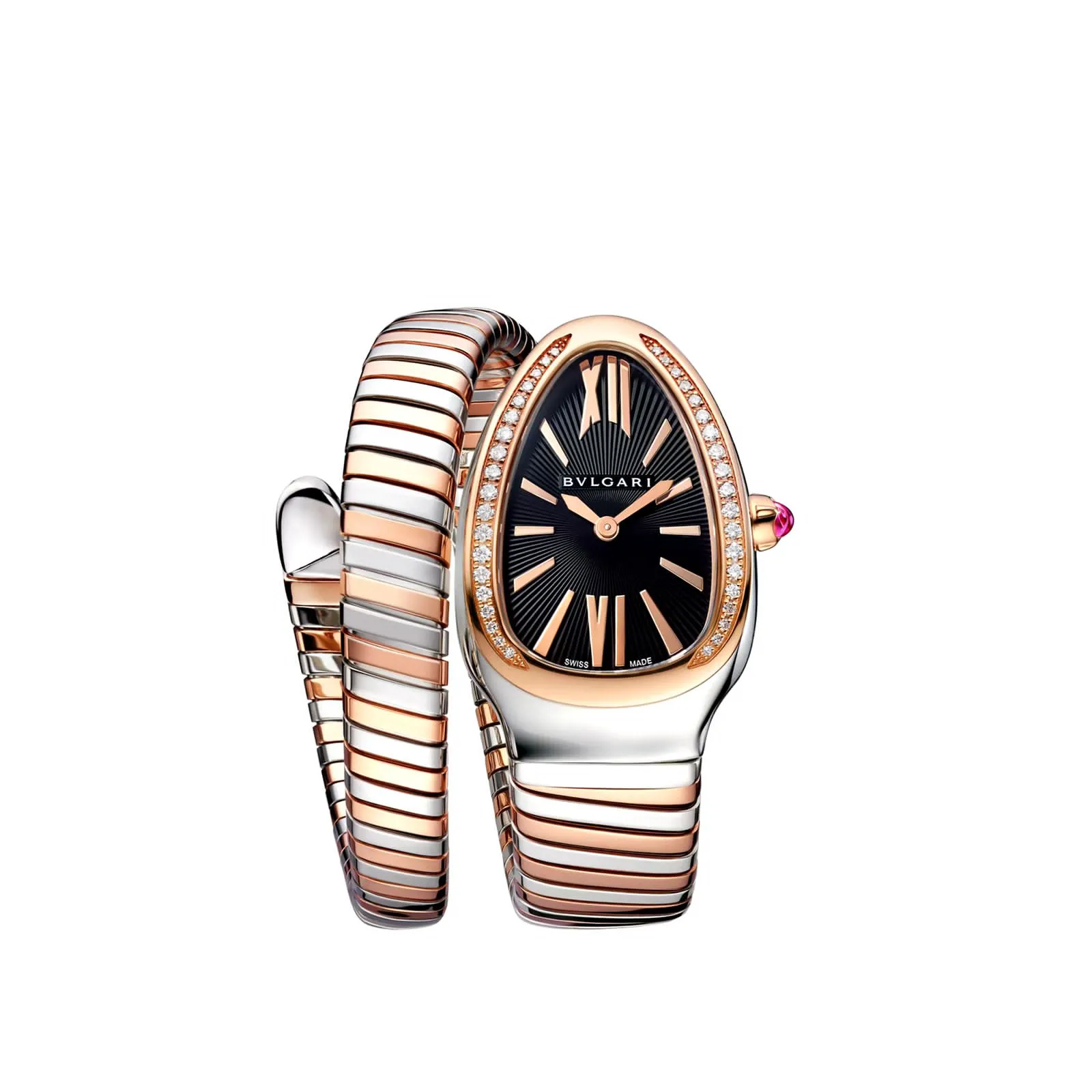 Diamond Studded Dial Stainless Steel Wrist Watch For Women