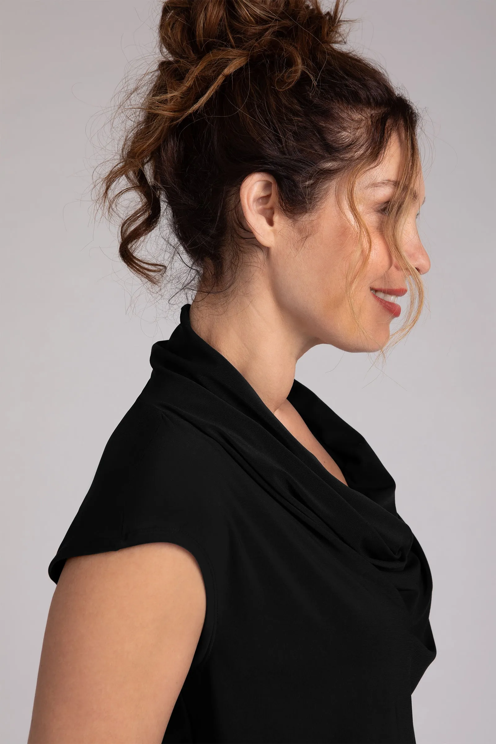 Draped Cowl Top | Black