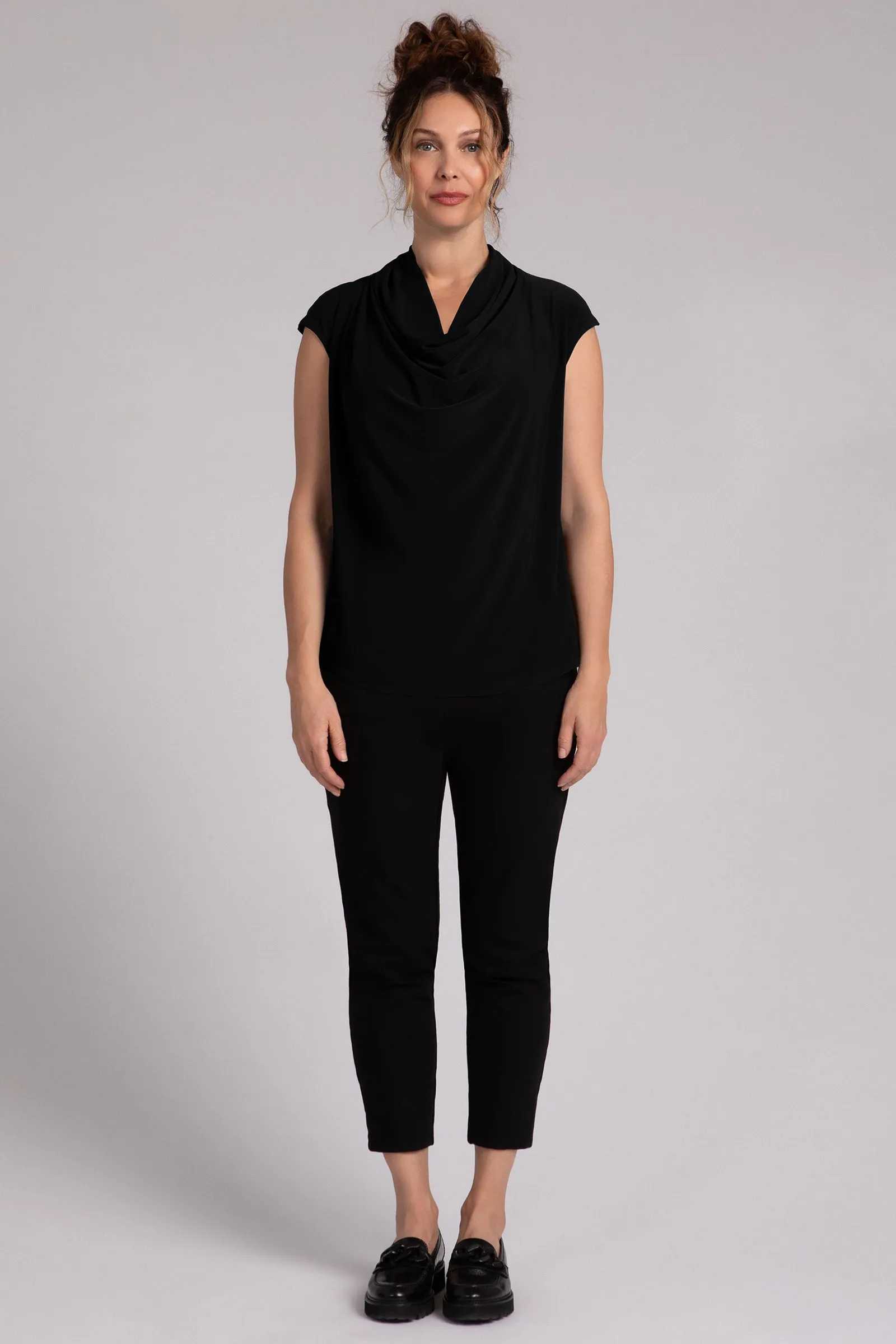 Draped Cowl Top | Black