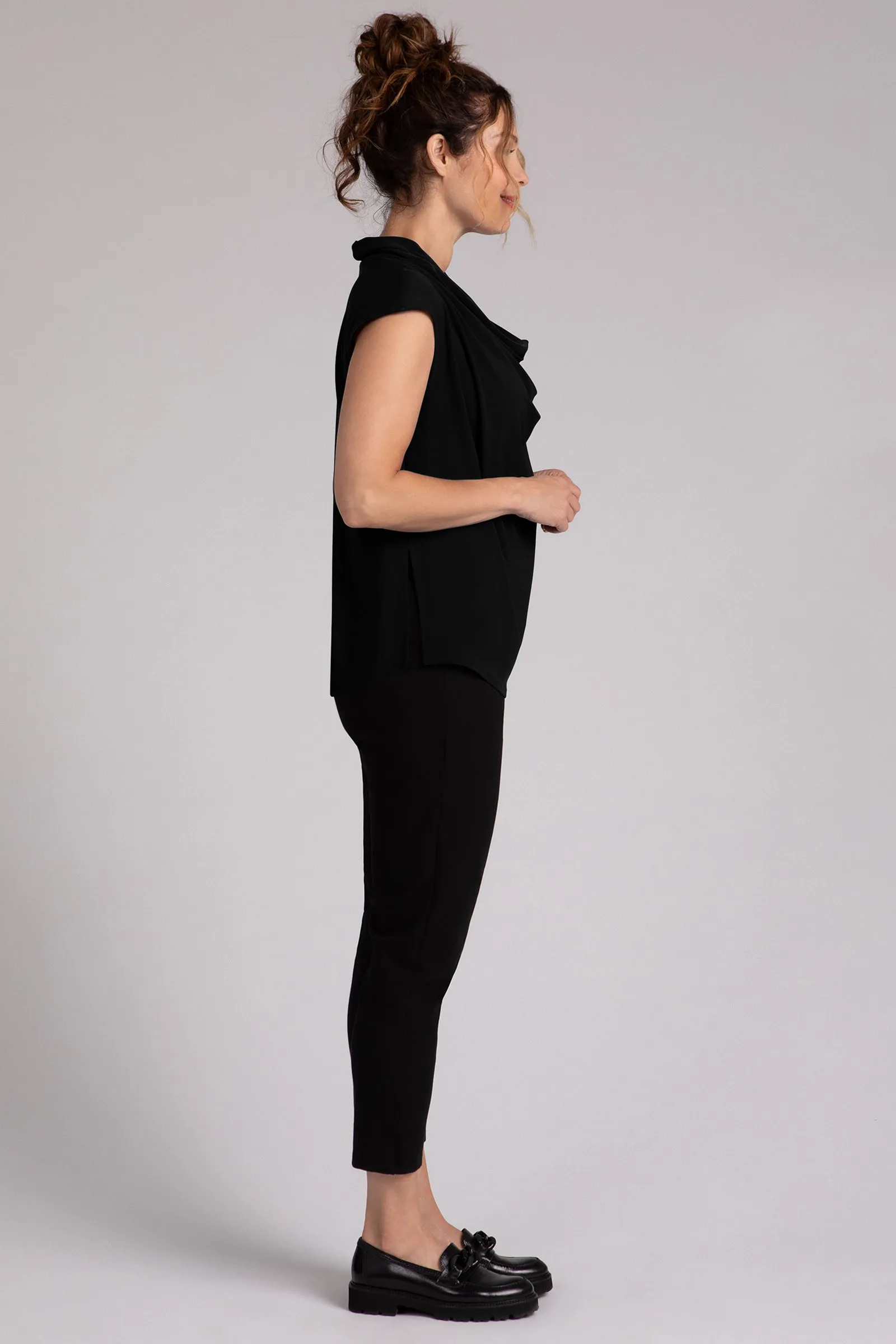 Draped Cowl Top | Black