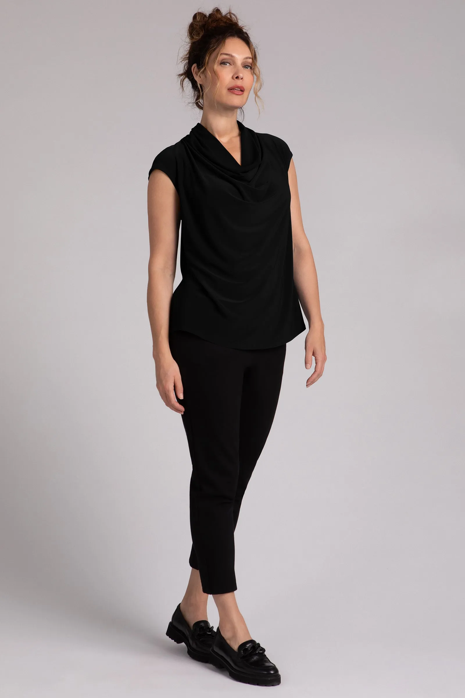 Draped Cowl Top | Black
