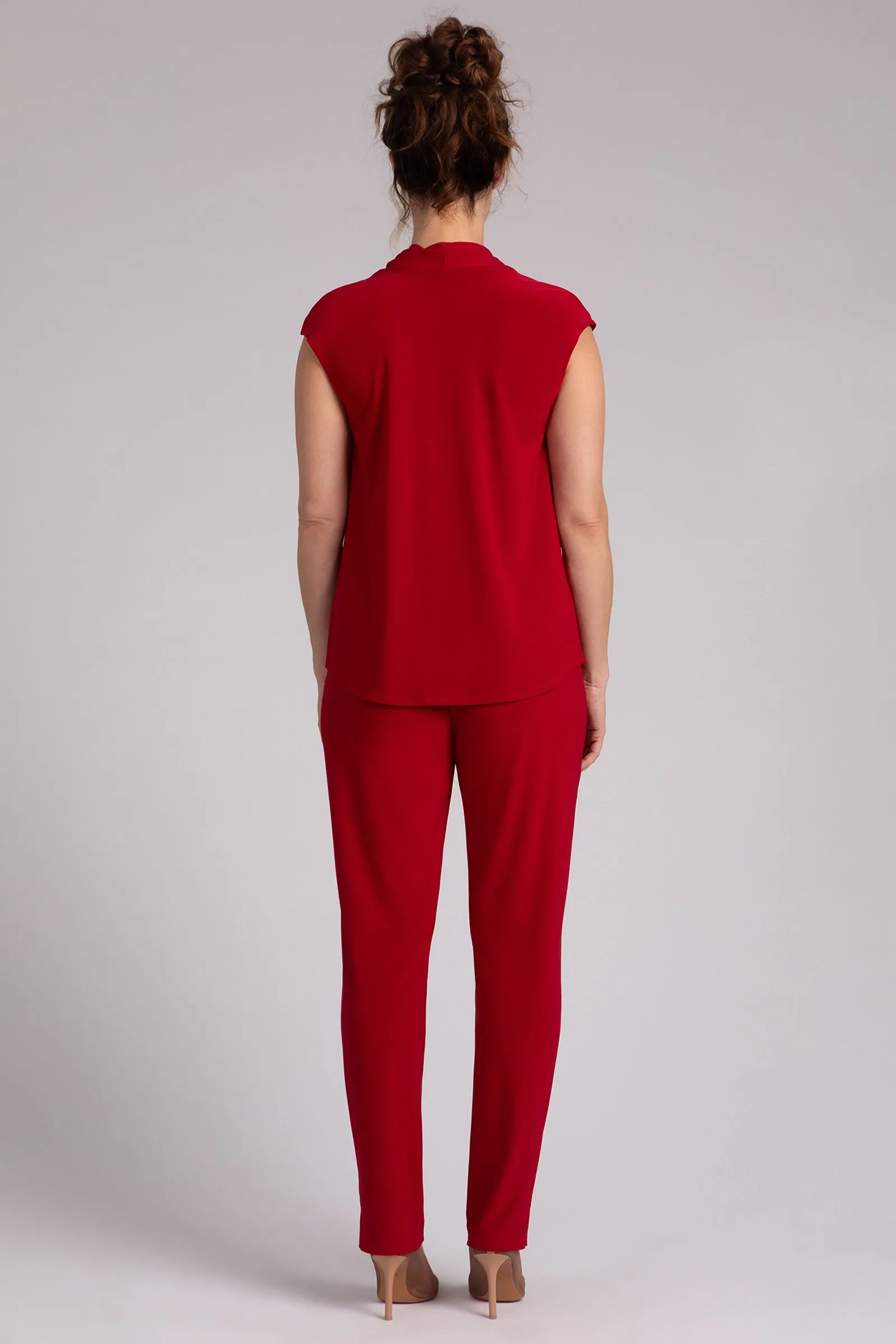 Draped Cowl Top | Red