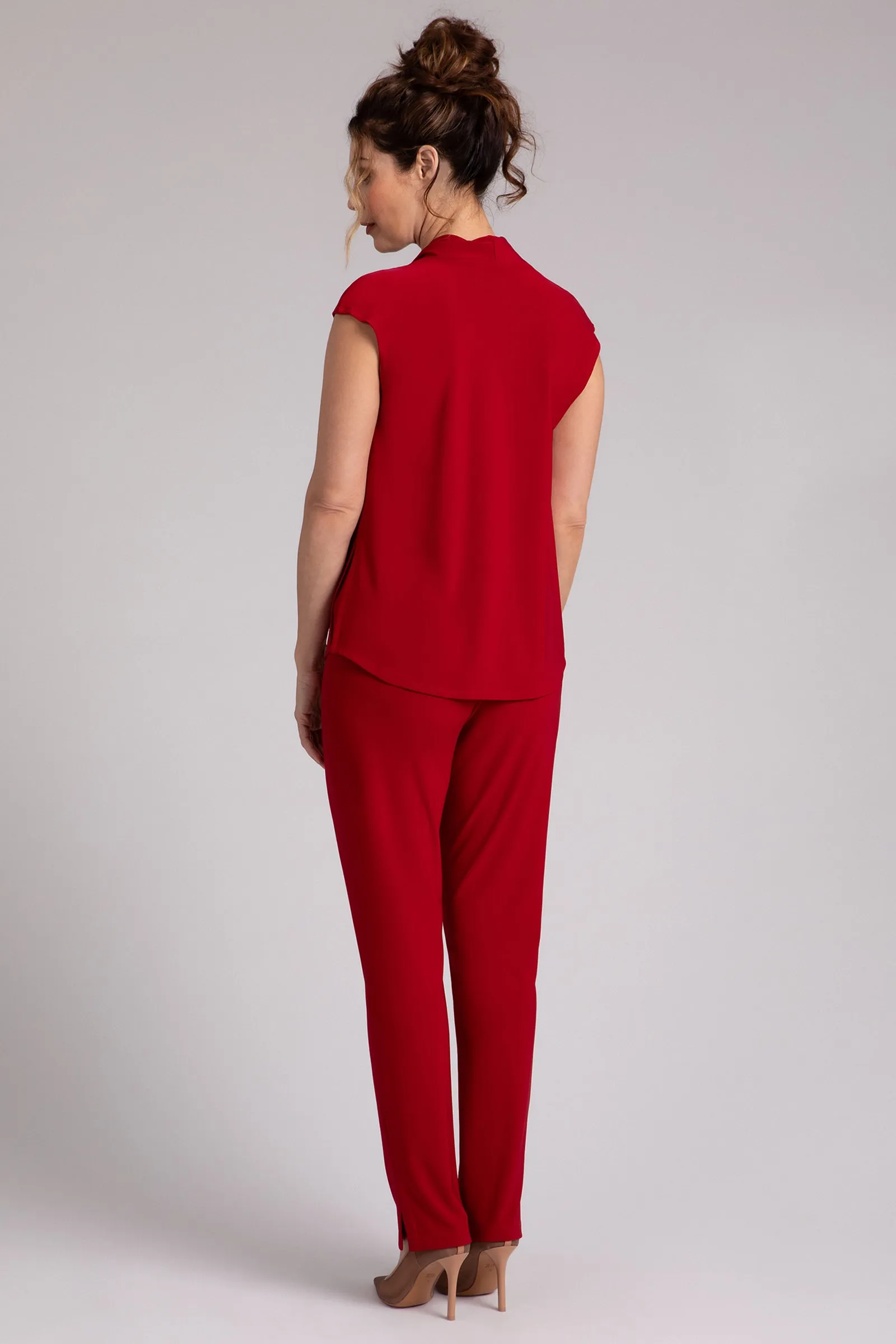 Draped Cowl Top | Red