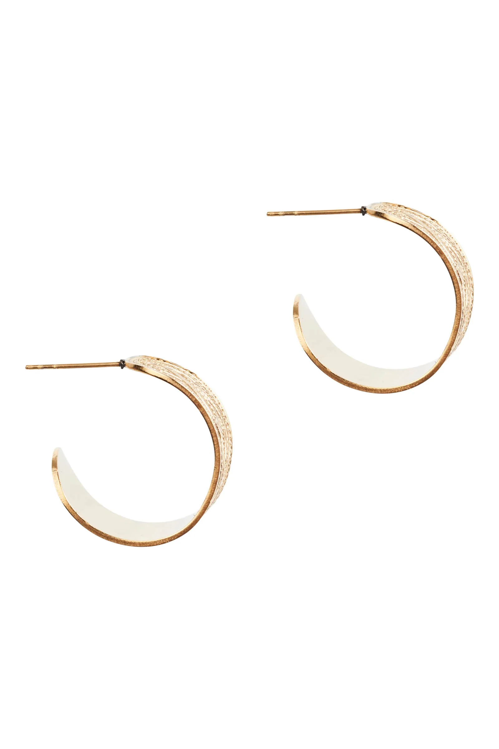 Folie Gold Hoop Earring - Lattice