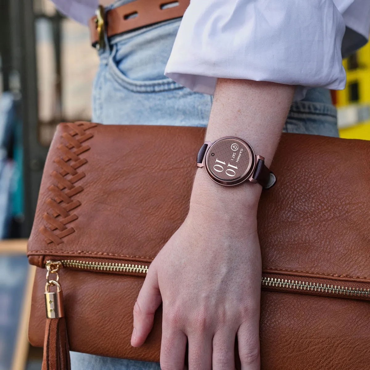 Garmin Lily 2 Classic Cream Gold & Tan Leather