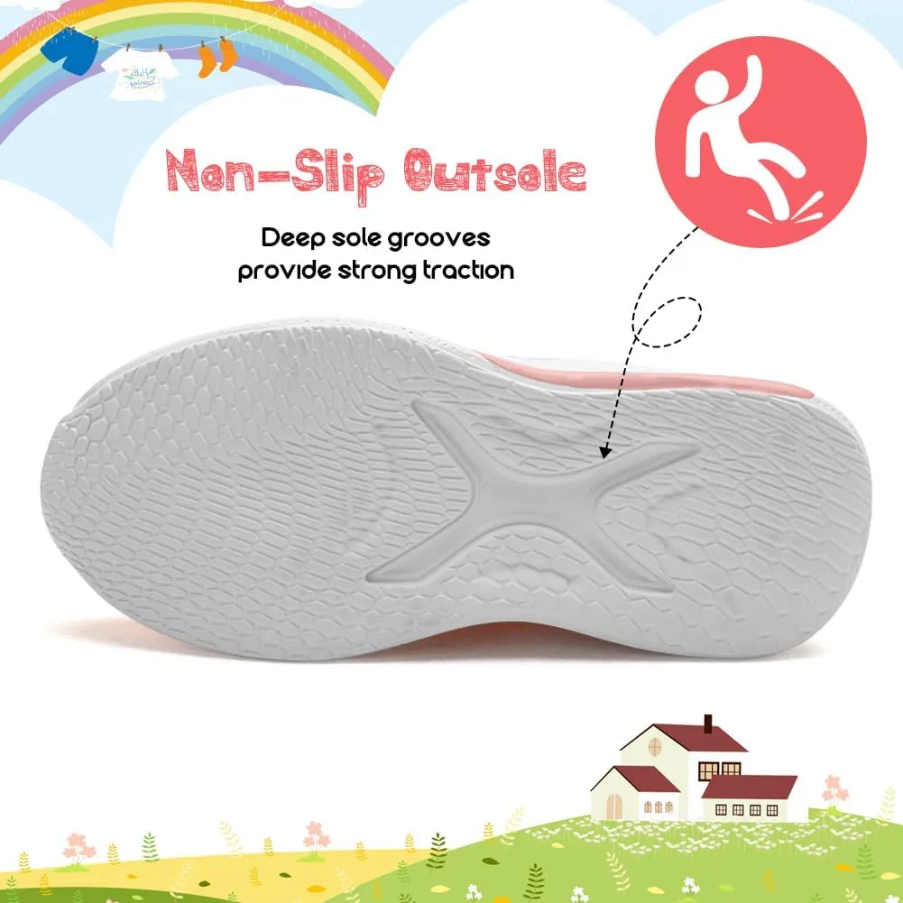 Girls Sneakers Glitter Tennis Shoes Lightweight Non-Slip Running Walking Shoes for Toddler/Little Kid/Big Kid