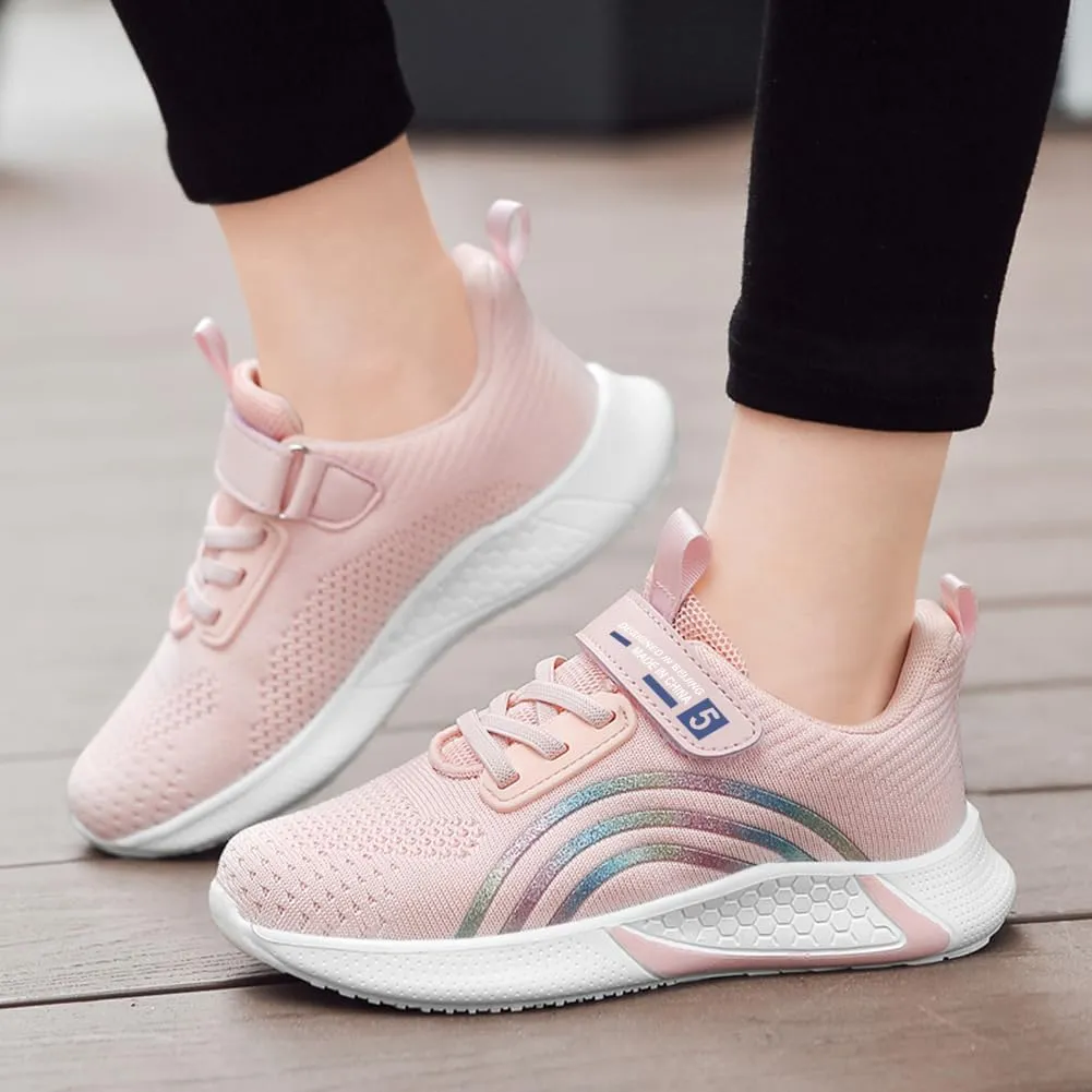 Girls Sneakers Glitter Tennis Shoes Lightweight Non-Slip Running Walking Shoes for Toddler/Little Kid/Big Kid