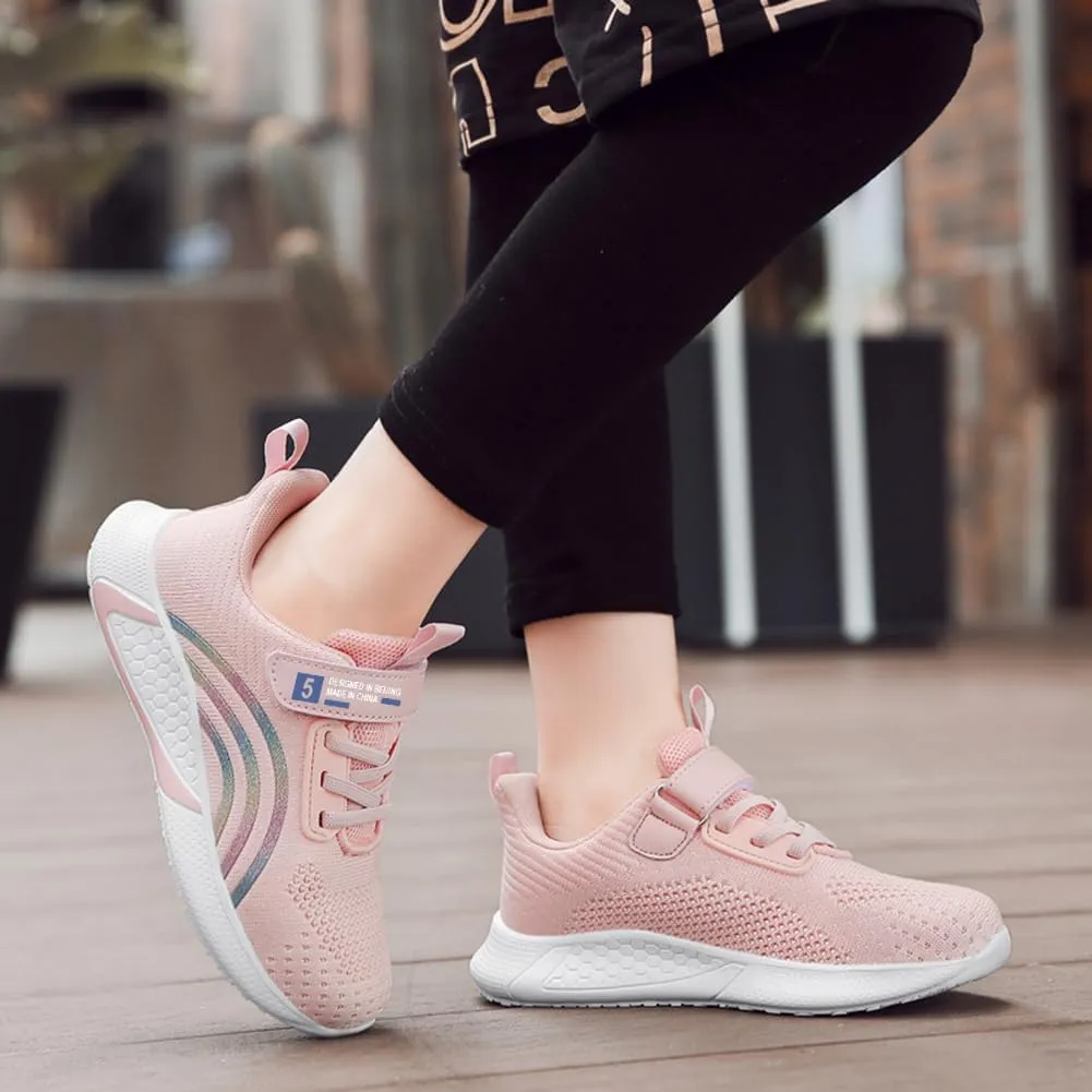 Girls Sneakers Glitter Tennis Shoes Lightweight Non-Slip Running Walking Shoes for Toddler/Little Kid/Big Kid