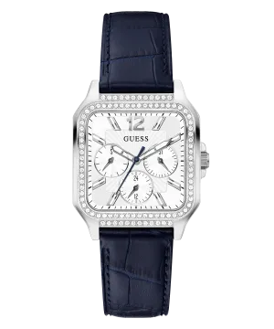 Guess GW0309L1 SILVER TONE CASE NAVY GENUINE LEATHER Women Watches