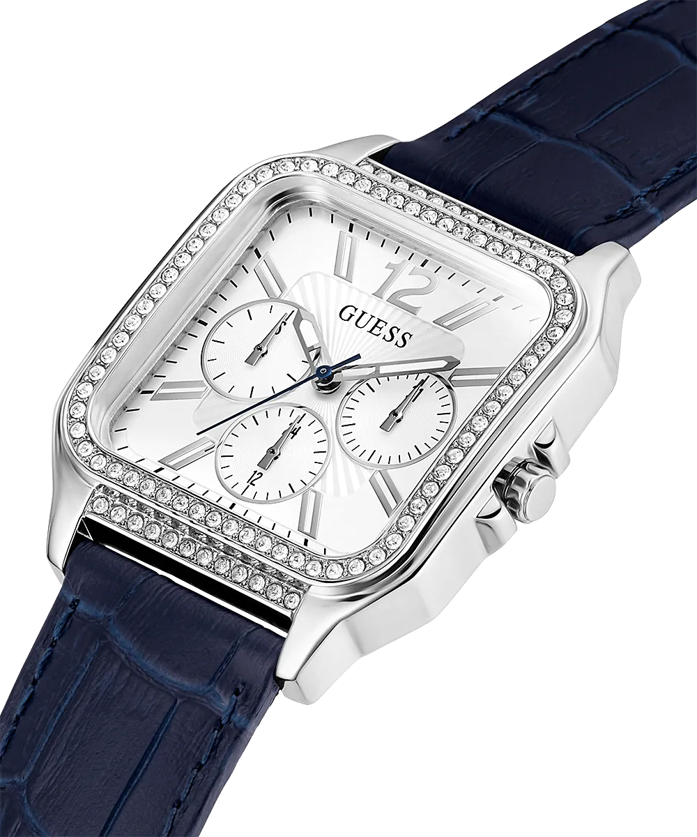 Guess GW0309L1 SILVER TONE CASE NAVY GENUINE LEATHER Women Watches