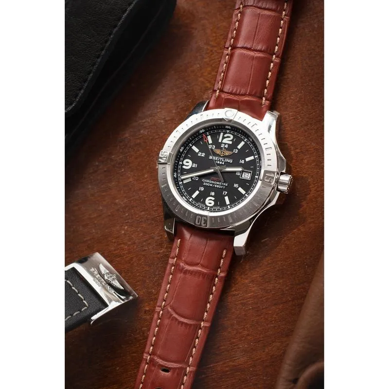 Hirsch GRAND DUKE Water-Resistant Alligator Embossed Sport Watch Strap in GOLD BROWN