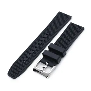 HONEY Black FKM Quick Release Rubber Strap, 20mm or 22mm